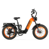 Orange and black electric bike on a white background