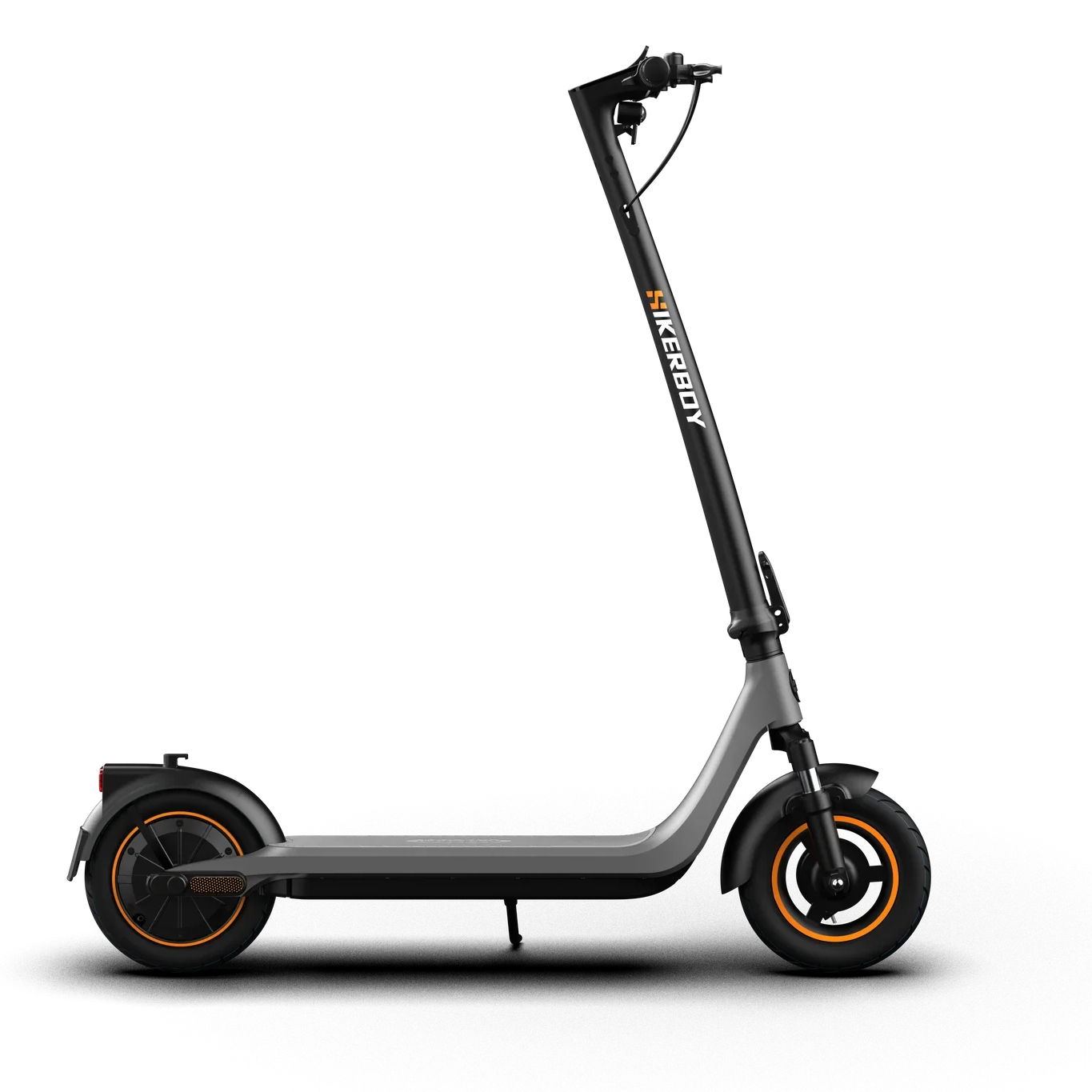 Hikerboy Curtis Plus Electric Scooter -Black scooter with orange accents on a white background
