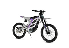 79BIKE Falcon Pro Electric Dirt Motorcycle with a purple and black design on a white background