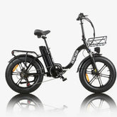 Burchda R8V Electric Bike in black with a basket on a white background
