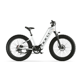 Cyrusher Aura Step-Through Electric Bike in white colour on white background