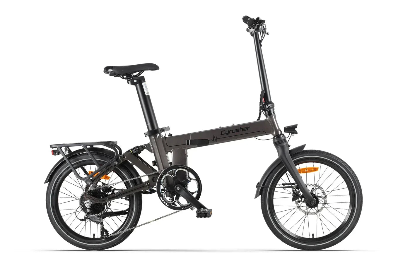 Black - Cyrusher Sonder Folding Electric Bike - UK on a white background