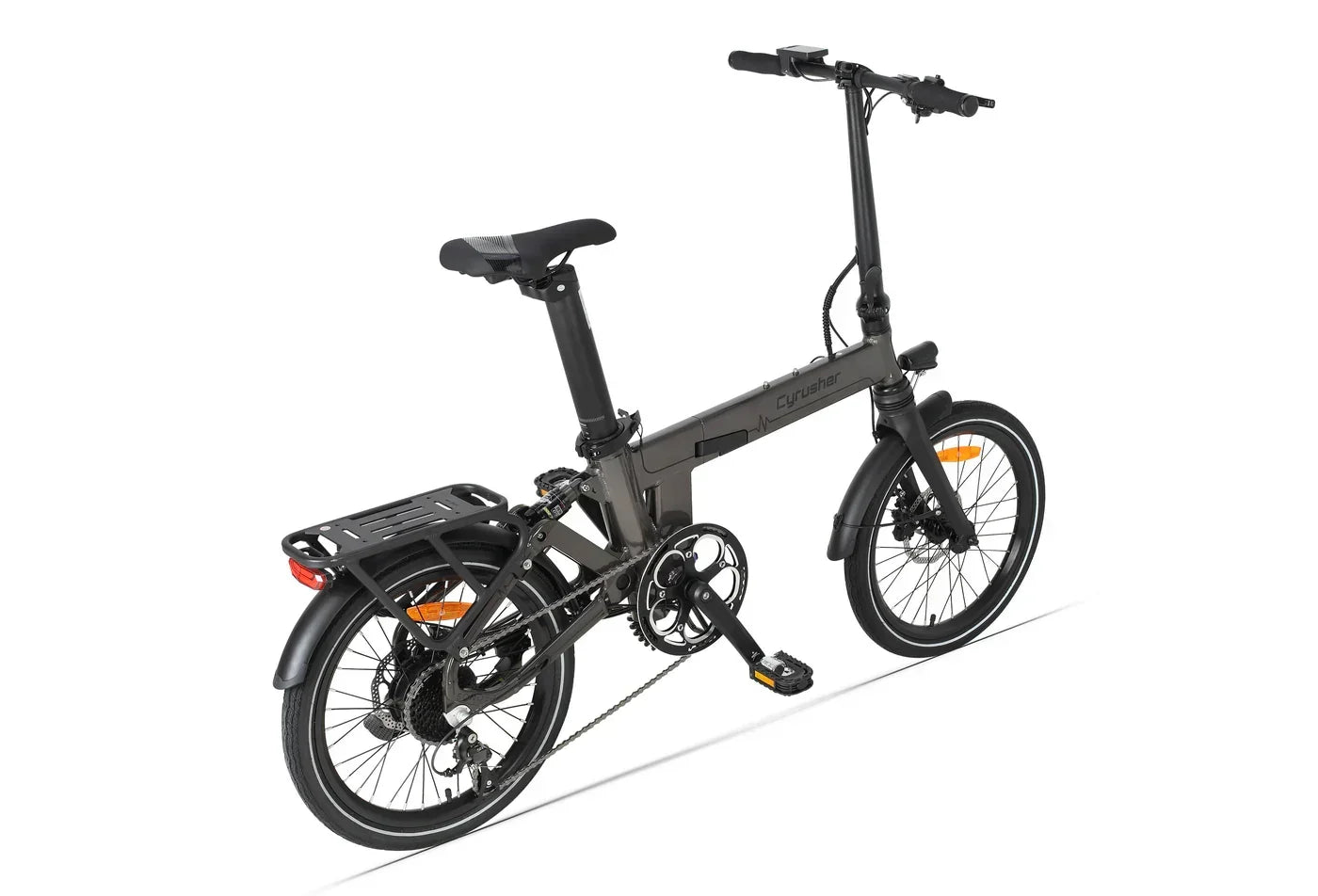 Black - Cyrusher Sonder Folding Electric Bike on a white background