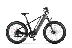 Cyrusher Zenith Electric bike with a black frame and large wheels on a white background