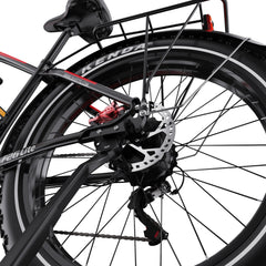 Close-up of a DUOTTS F26 Lite Electric bicycle wheel with Kenda tires on a white background