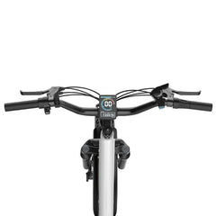 Bicycle handlebar with control buttons on a white background