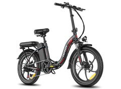 Black Fafrees F20 Plus Folding Electric Bicycle with visible branding on a white background