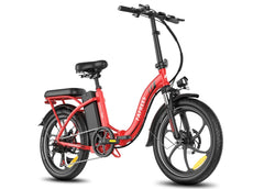 Red Fafrees F20 Plus Folding Electric Cycle on a white background