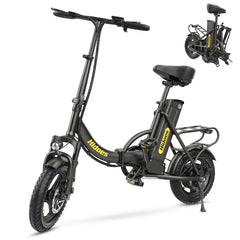 Hidoes C5 Folding Electric Bike with folded view in white background