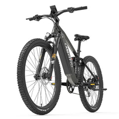 LANKELEISI RX600PRO Mountain Electric Bike in black - Front view on a white background