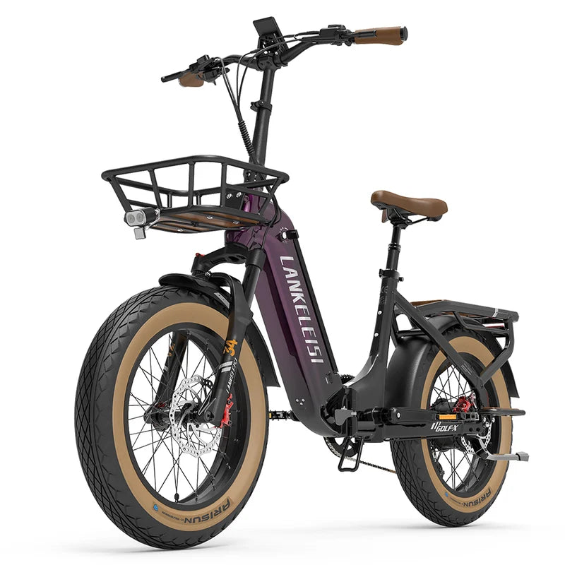 LANKELEISI GOLF-X in purple with a basket on a white background