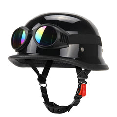 Motorcycle Half Helmet German Leather Vintage Helmet Casco Moto Motorcycle Open Face Helmet Biker Pilot DOT Certification S-XXL