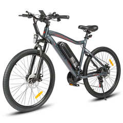 SAMEBIKE SY26-II Electric Mountain Bike in grey in white background- Pogo Cycles