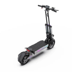 Black electric scooter on a white background