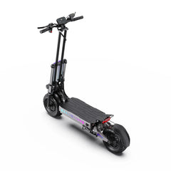 Black electric scooter on a white background