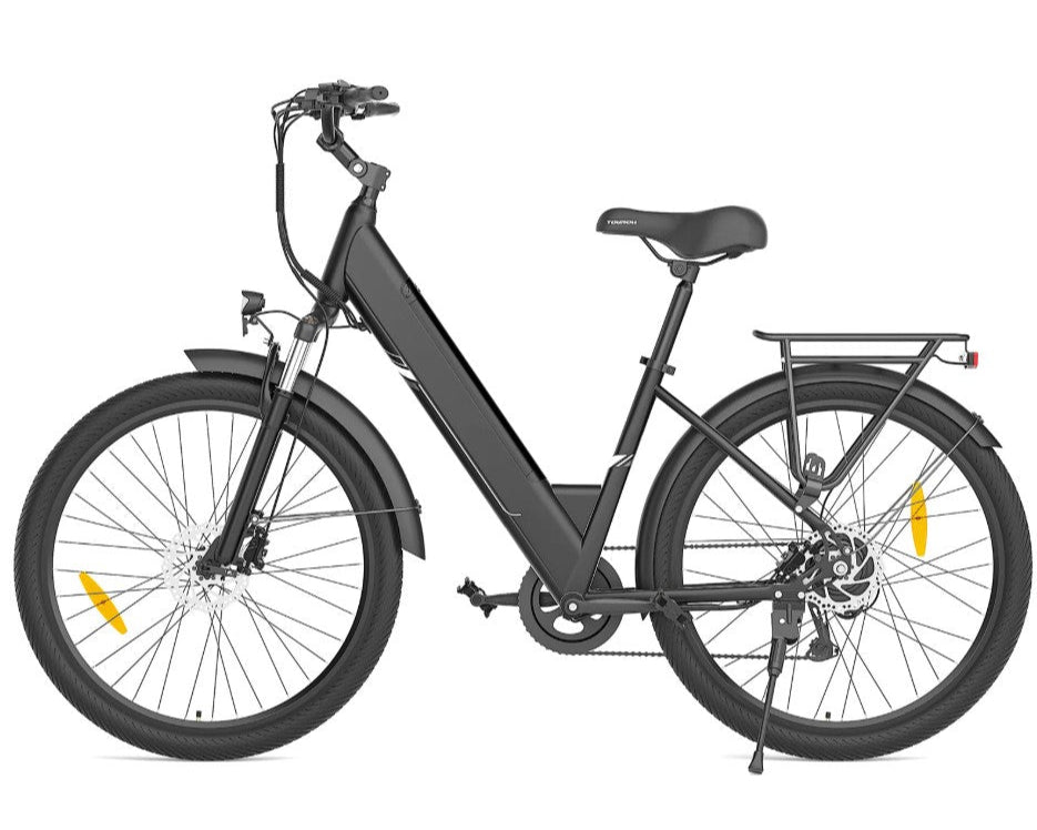 Black Touroll J1 Pro Trekking Electric bicycle on a white background