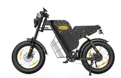 VARUN X-Plorer Raptor Electric Bike in black with yellow accents on a white background - Pogo Cycles, Ireland