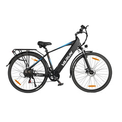 Black electric bicycle with 'Varun' branding on a white background