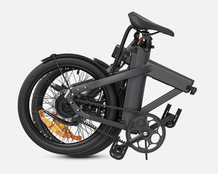 folded view of ENGWE P20 Electric Bike in black on a white background