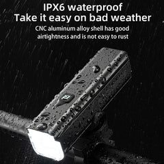 ROCKBROS 1000LM Bike Light Front Lamp Type-C Rechargeable LED 4500mAh Bicycle Light Waterproof Headlight Bike Accessories - Pogo Cycles