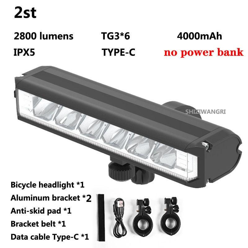 8000mAh 5 Led Bike Light Front Waterproof Led Flashlight for Bicycle Rechargeable 5200Lm Headlight Lamp Bicycle Accessories - Pogo Cycles