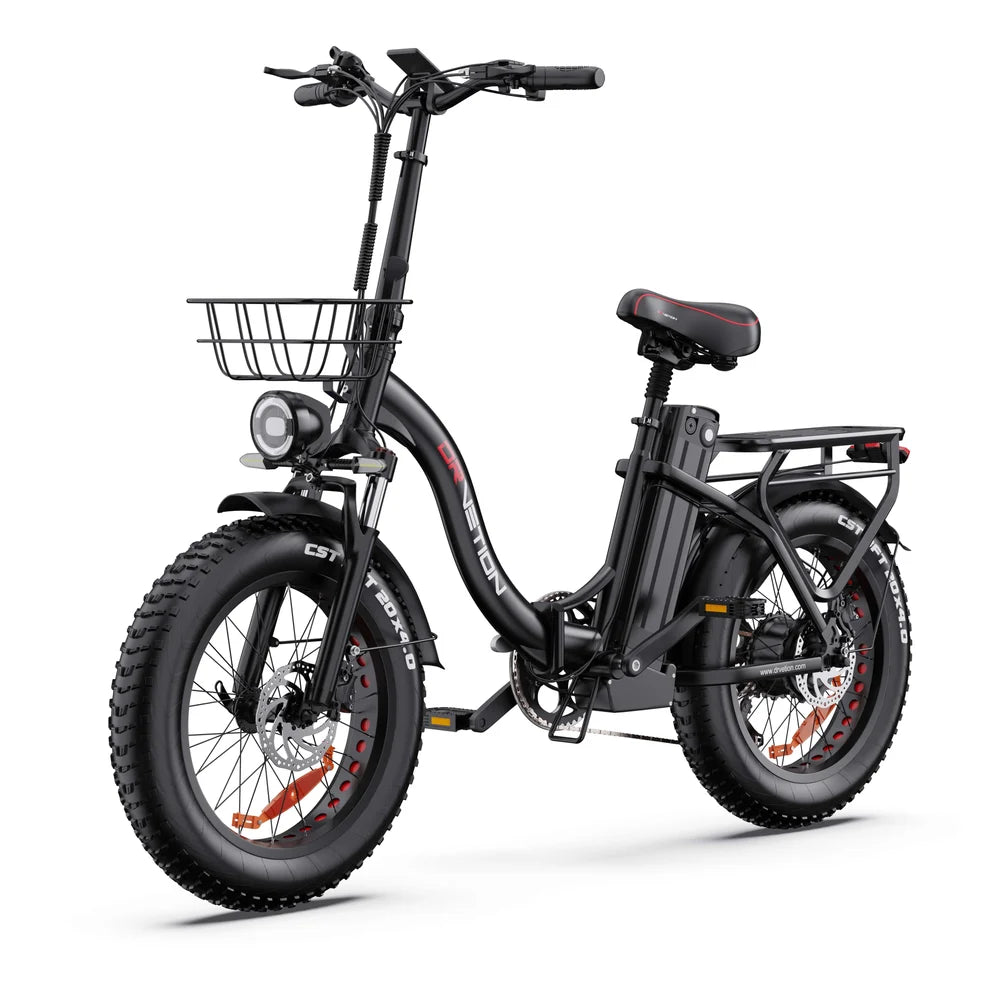 Drvetion CT20 PRO MAX Electric Bike in with a basket view on a white background