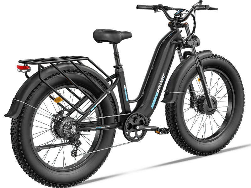 Freesky Ranger M-540 Dual-Motor Step-Thru Ebike in black - right side view 