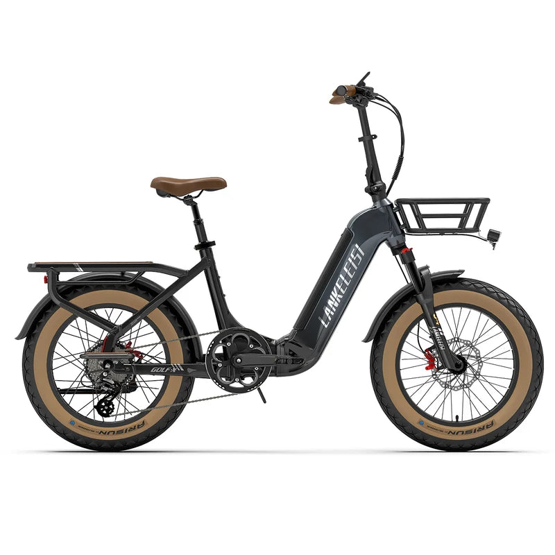 Black LANKELEISI GOLF-X with brown tires on a white background