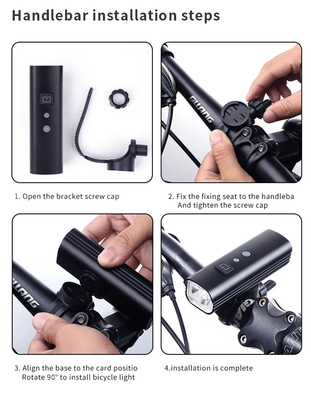 CYCLAMI Bicycle Light 1200LM T6 LED Rechargeable Set Road MTB Bike Front Back Headlight Lamp Flashlight Cycling Light Group