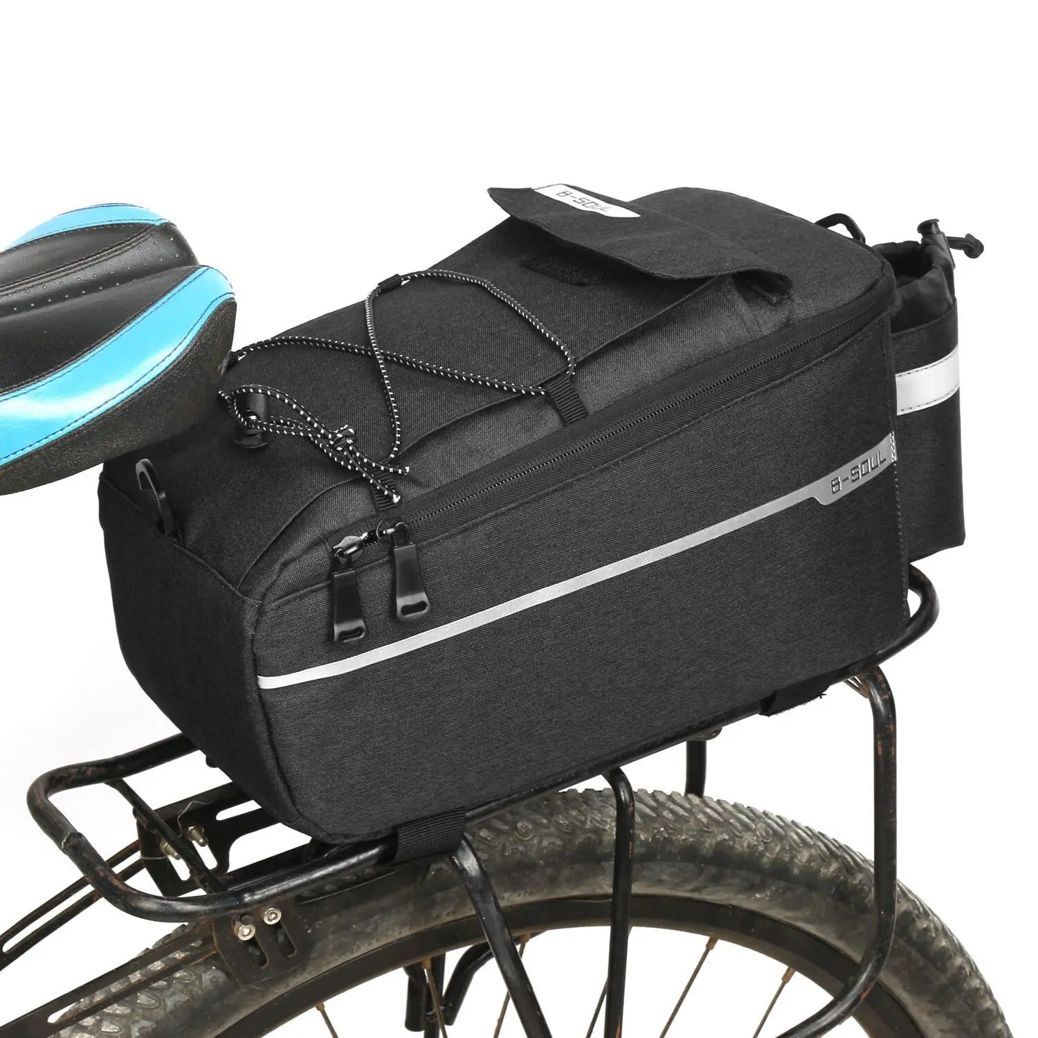 13L Bicycle Carrier Bag Bike Rear Basket Waterproof Pannier Trunk Bags Back Rack Rear Seat Bag Cycling Luggage Shoulder Handbag