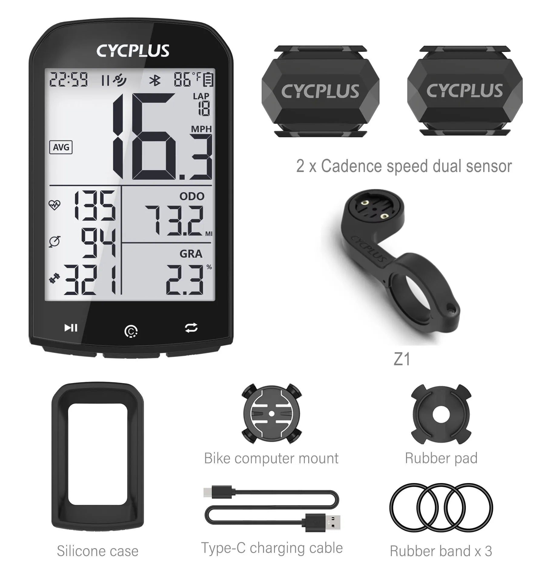 CYCPLUS M1 GPS Bicycle Computer Cycling Speedometer - Pogo Cycles