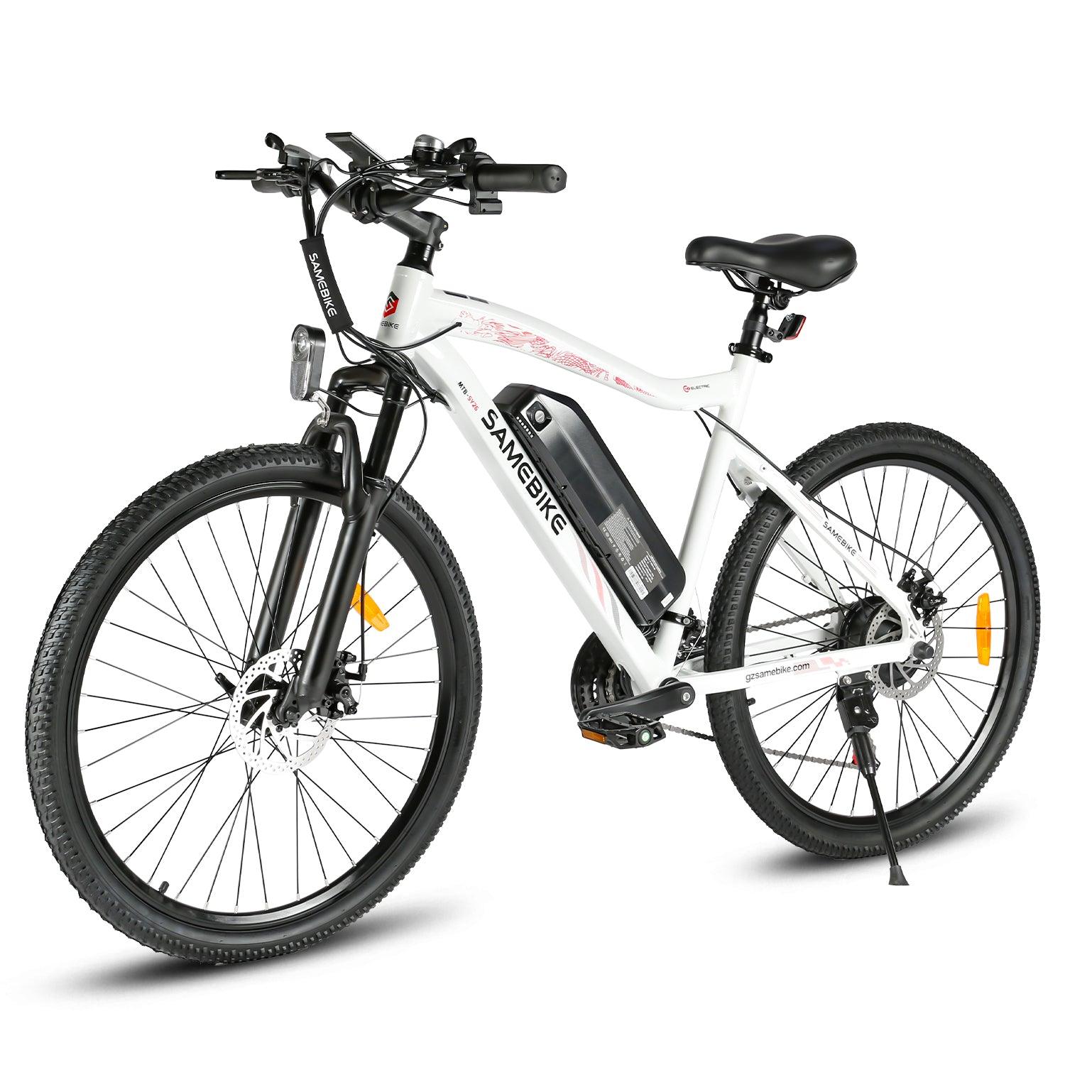 SAMEBIKE SY26-II Electric Mountain Bike - left view on a white background - Pogo Cycles