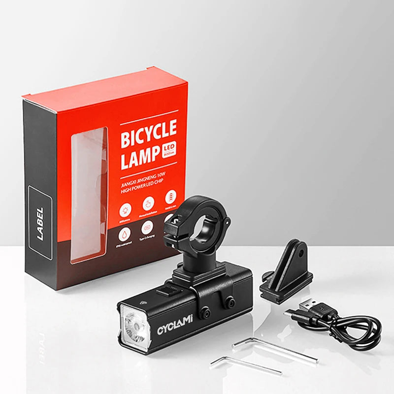 CYCLAMI Bicycle Light 1200LM T6 LED Rechargeable Set Road MTB Bike Front Back Headlight Lamp Flashlight Cycling Light Group