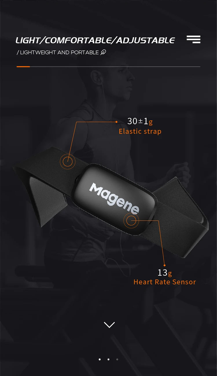 Magene H64 Heart Rate Monitor Dual Mode Sensor Mover ANT Bluetooth Chest Strap Cycling Computer Bike Wahoo Garmin Sport