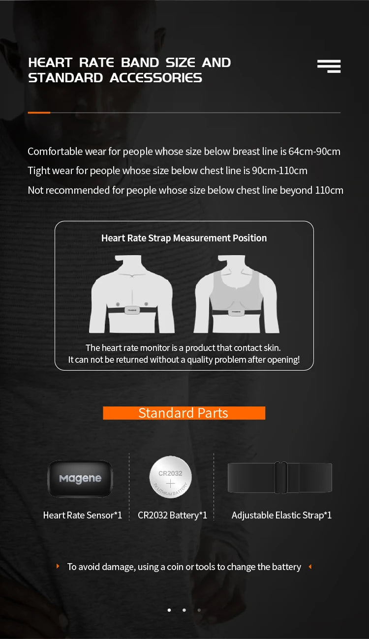 Magene H64 Heart Rate Monitor Dual Mode Sensor Mover ANT Bluetooth Chest Strap Cycling Computer Bike Wahoo Garmin Sport