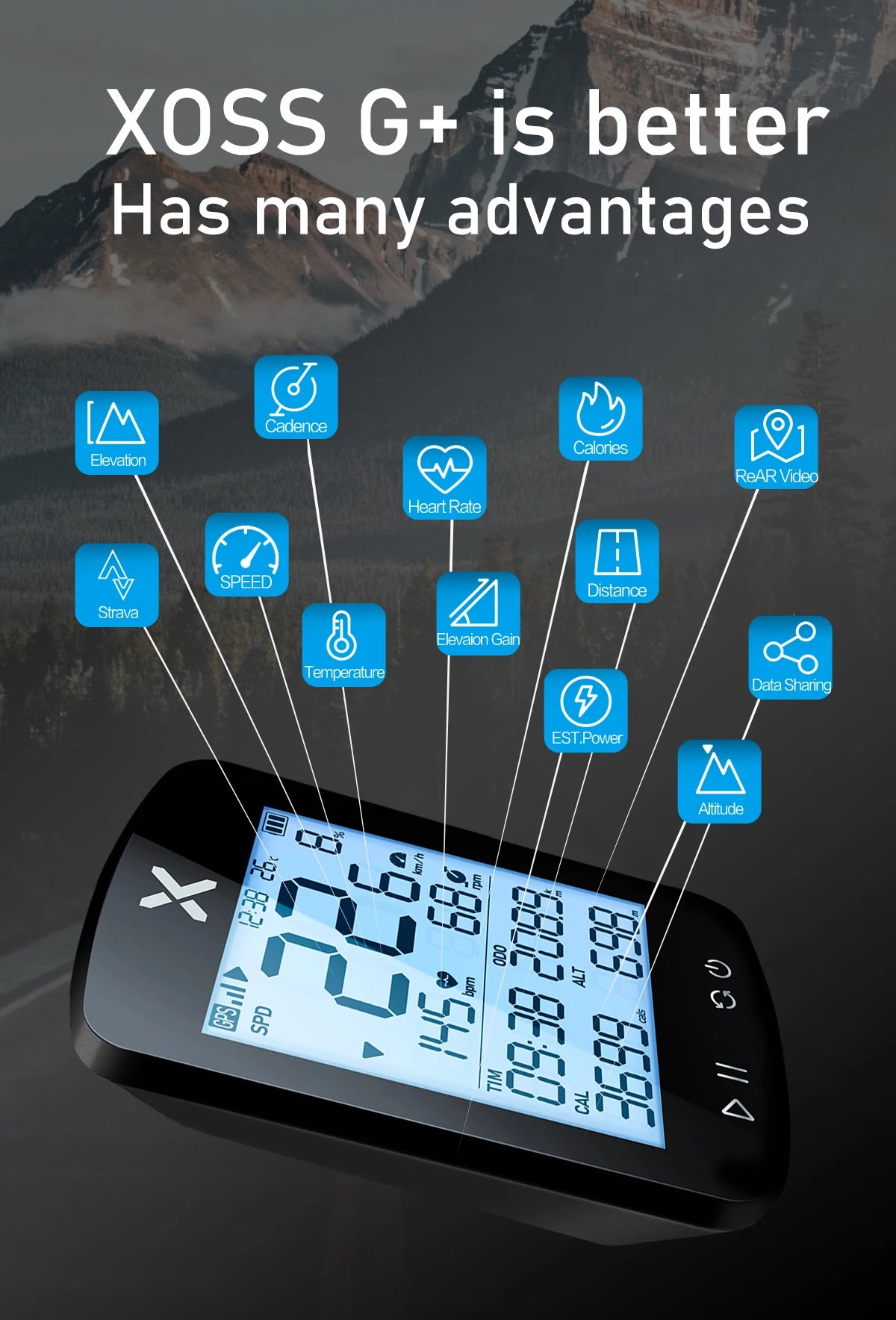 Choice Version xoss G+ G2 G plus 2 Bike Computer GPS Generation Cycling Wireless Speedometer - Pogo Cycles