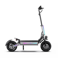 Black electric scooter on a white background