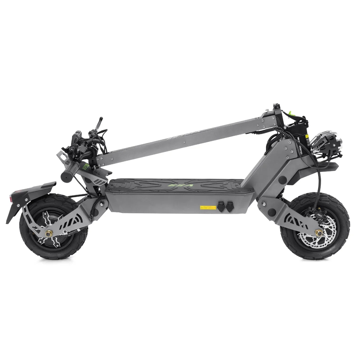 Gray VIPCOO VS9 Off-Road Electric Scooter on a white background - Folding view