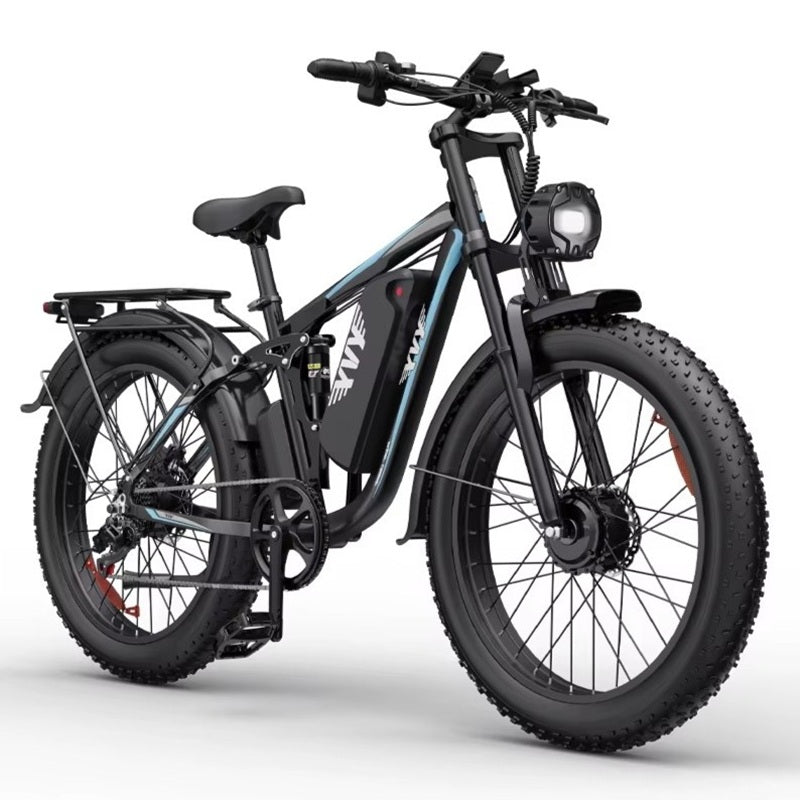 YVY C26 Max Electric bike on a white background - black