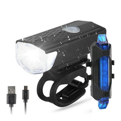 Bike Bicycle Light USB LED Rechargeable Headlight Set Rainproof Cycling Front Back Headlight Lamp Bicycle Warning Flashlight - Pogo Cycles