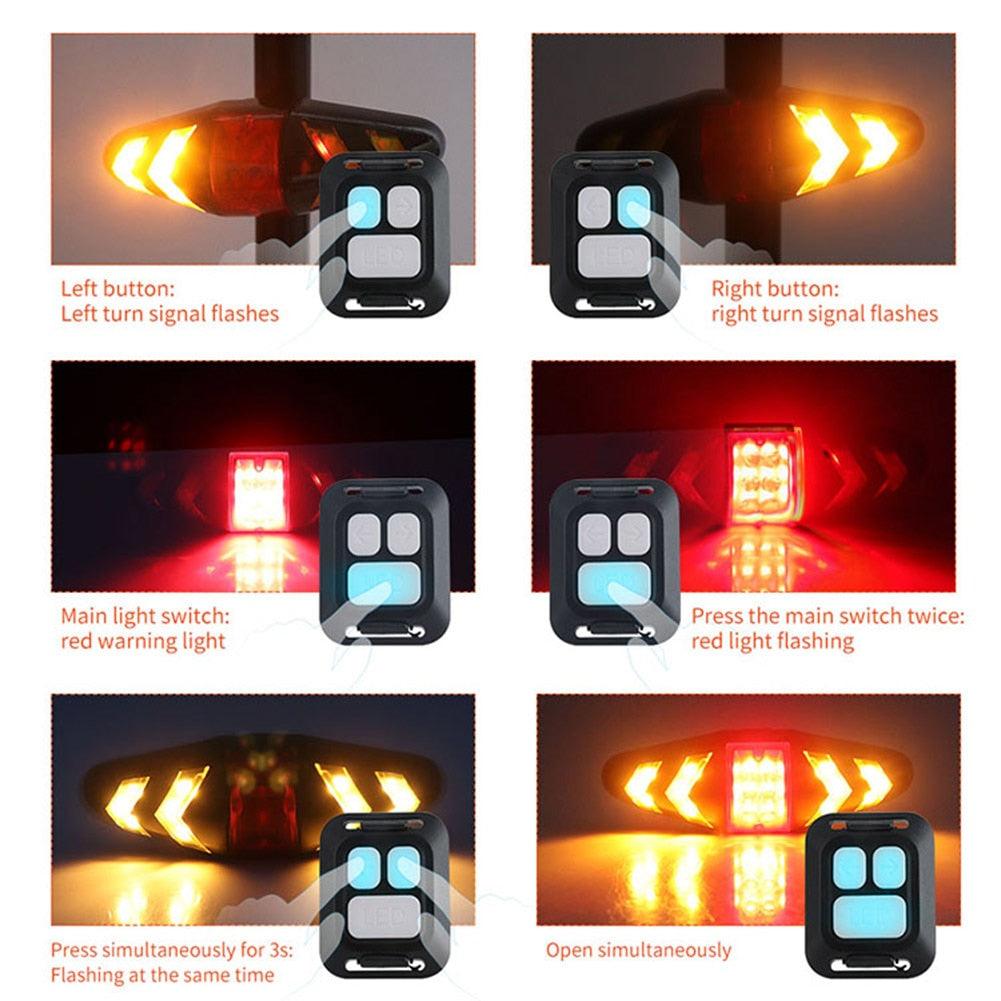 Bike Rear Lamp Smart Bike Wireless Remote Turn Signal Lights Bicycle LED Taillight Easily Installation Personal Bicycle Parts - Pogo Cycles