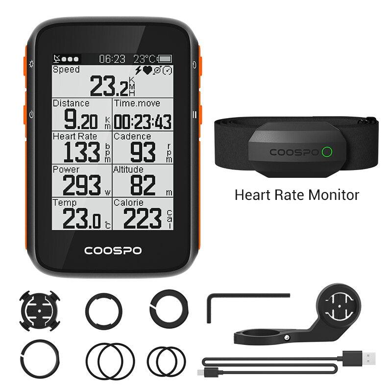 COOSPO BC200 Wireless Bicycle Computer GPS Bike Speedometer Cycling Odometer 2.6in Bluetooth5.0 ANT+ APP Sync Slope Altitude - Pogo Cycles