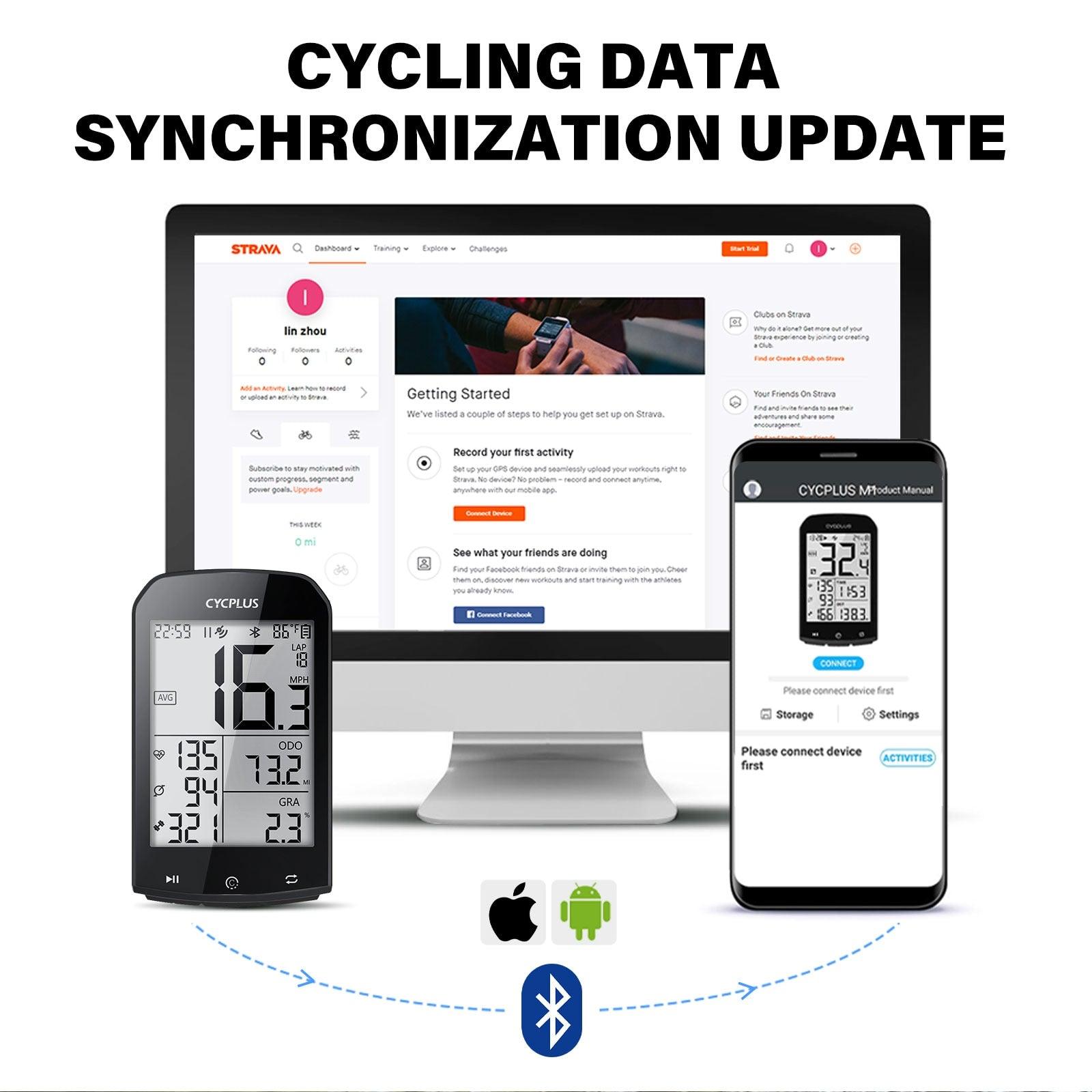 CYCPLUS M1 Cycling GPS Bicycle Speedometer Bike Computer Bluetooth 4.0 ANT+ IPX6 Odometer Bike Accessories - Pogo Cycles