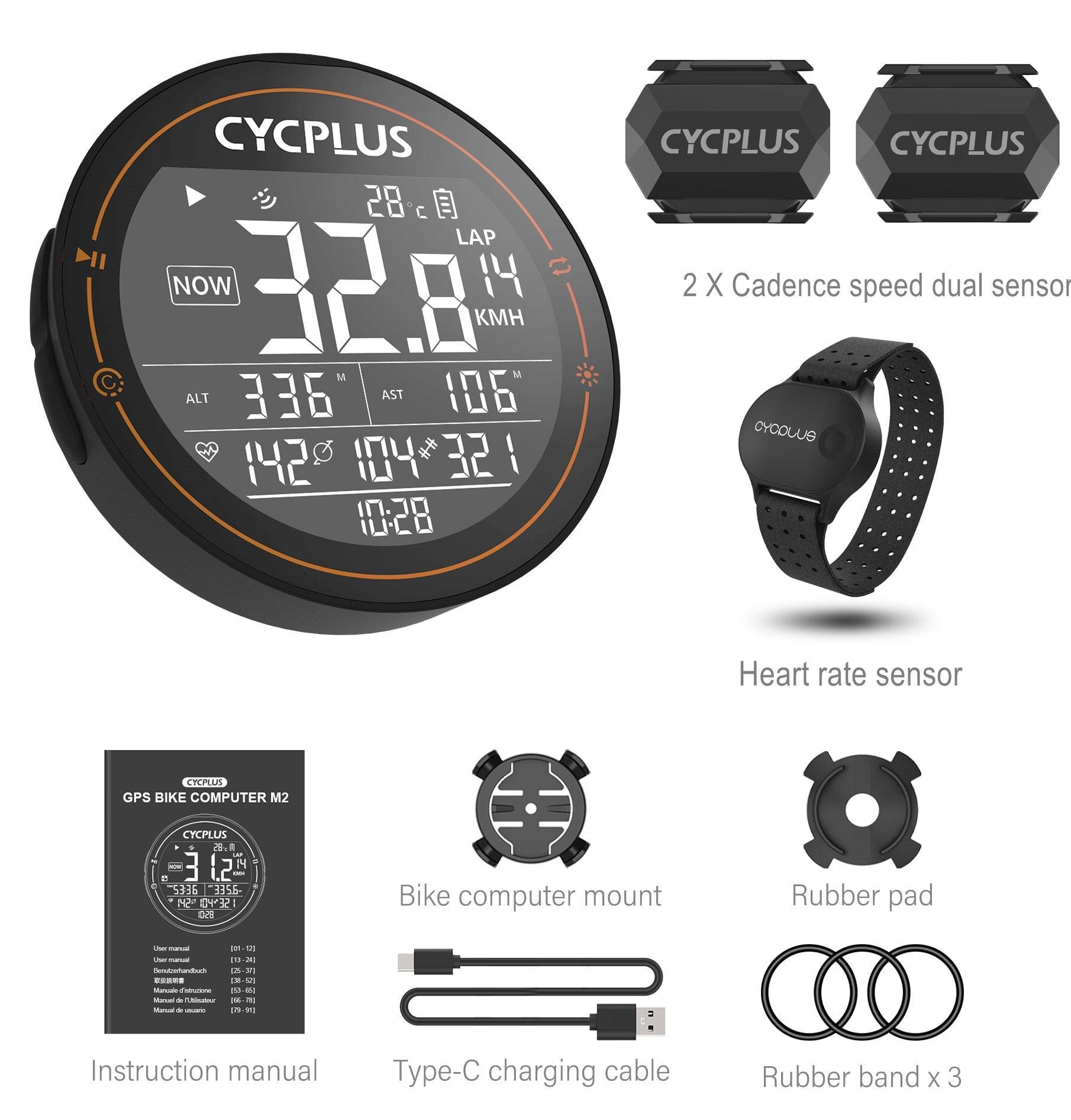 CYCPLUS M2 GPS Bicycle Computer Cycling Speedometer Bike Accessories Speed Odometer Waterproof Bluetooth ANT for Road Bike MTB - Pogo Cycles