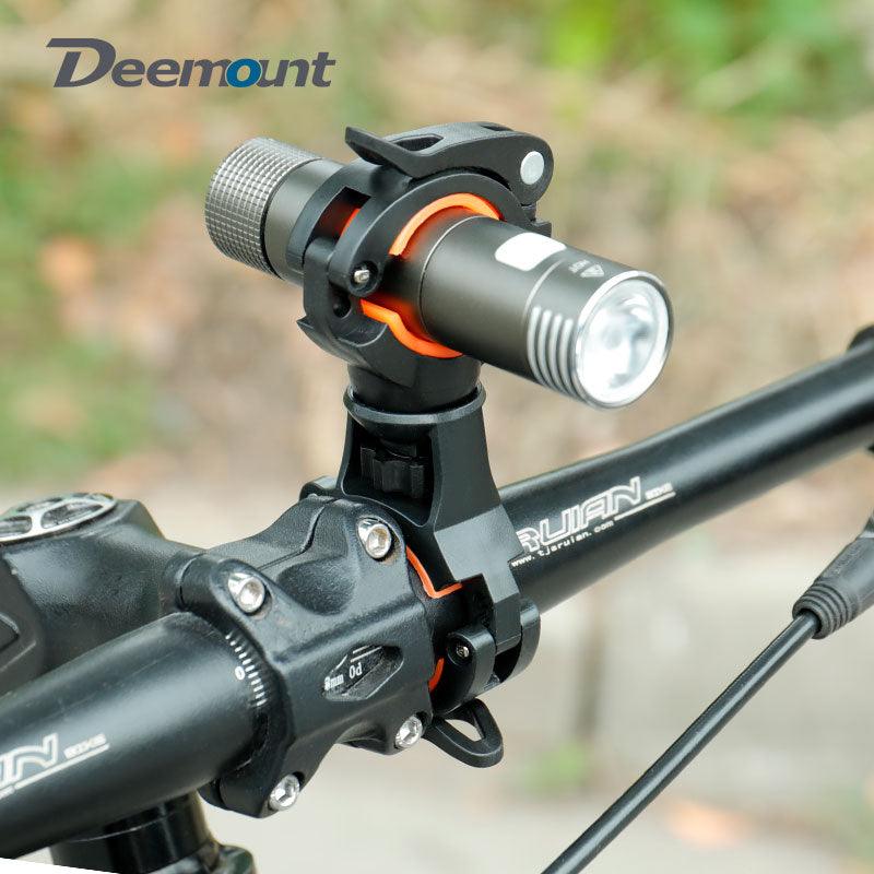 Deemount Bicycle Light Bracket Bike Lamp Holder LED Torch Headlight Pump Stand Quick Release Mount 360 Degree Rotatable HLD-211 - Pogo Cycles