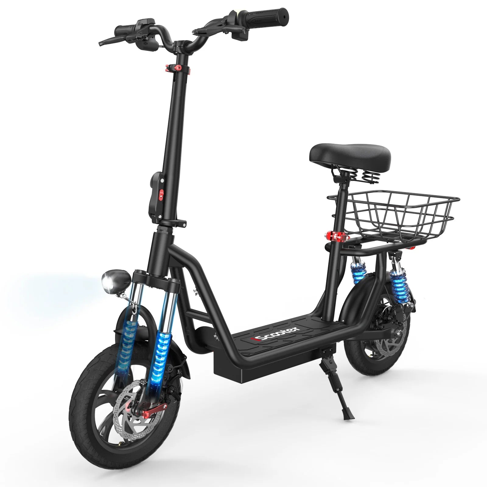 iScooter i12 Electric Scooter With Seat & Carry Basket - Pogo Cycles