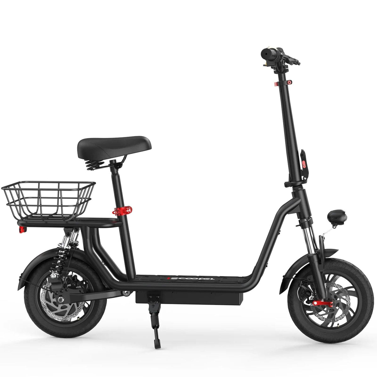 iScooter i12 Electric Scooter With Seat & Carry Basket - Pogo Cycles