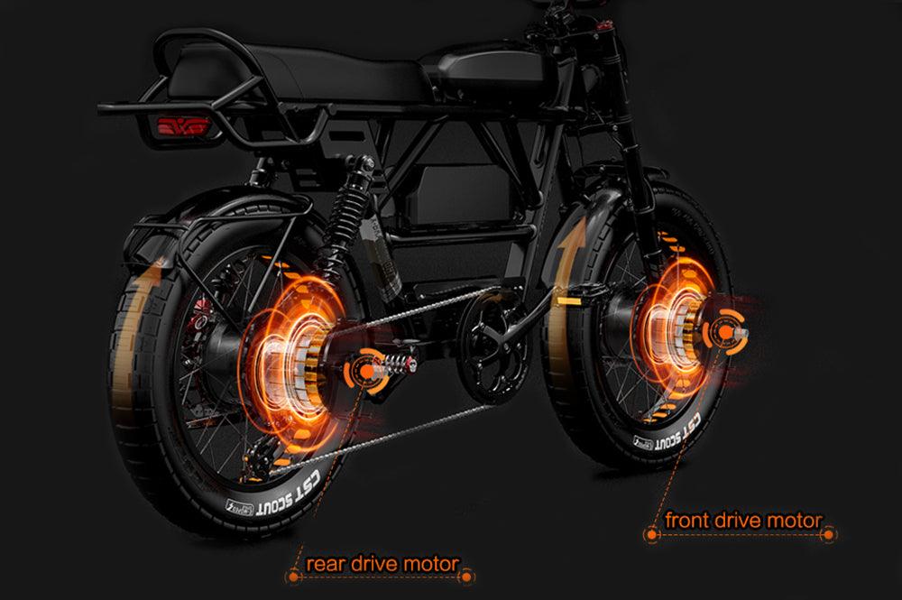 LANKELEISI X-Black Knight Dual Motor Electric Bike - UK - Pogo Cycles