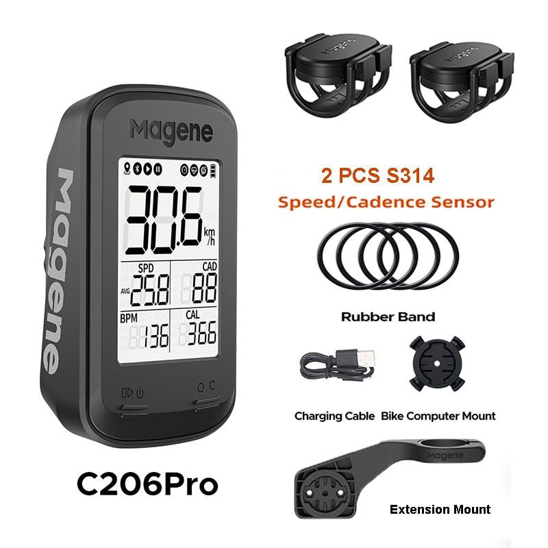 Magene C206 Pro Bike Computer Wireless GPS Speedometer Waterproof Road MTB Bicycle Bluetooth ANT with Cadence Cycling Sensor - Pogo Cycles