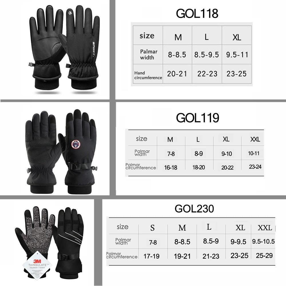 Men Winter Waterproof Cycling Gloves Outdoor Sports Running Motorcycle Ski Touch Screen Fleece Gloves Non-slip Warm Full Fingers - Pogo Cycles